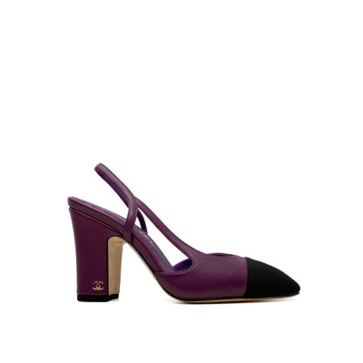 샤넬 여성 하이힐 슬링백 - Chanel Womens Purple Slingback - chs1439x