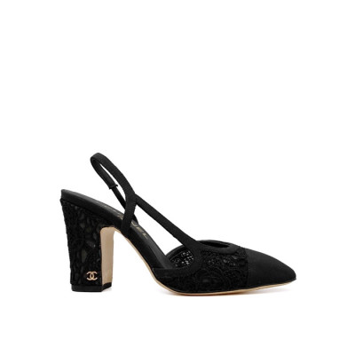 샤넬 여성 하이힐 슬링백 - Chanel Womens Black Slingback - chs1444x