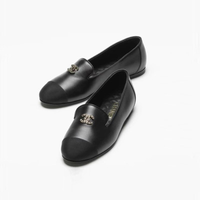 샤넬 여성 화이트 에스파듀 - Chanel Womens Black Slip-ons - chs1474x