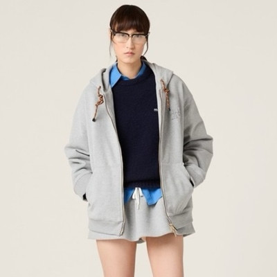 Miumiu Womens Zip-up Hoodie - 미우미우 여성 집업 후드티 - mic2630x