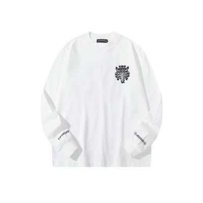 크롬하츠 남성 라운드 긴팔티 - Chrome Hearts Mens Round Tshirt - chc3530x